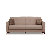 Hectarul - Canapea extensibila bej din textil, MDF si metal 218 cm Stockholm Ipar